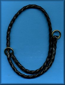 Click For Close-up of Black Collar with Brass Rings