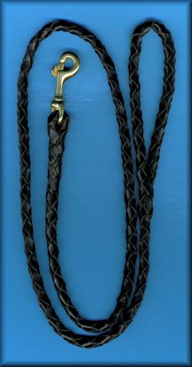 Click For Close-up of Black Lead with Regular size Brass Snap